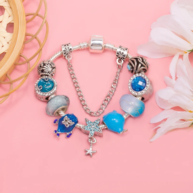 Подвеска для браслета сделай сам ювелирное изделие с подвесками в виде синих