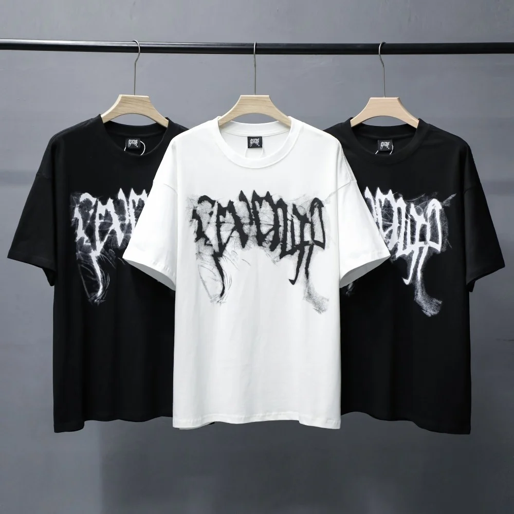 

2021Summer 1:1 High Quality Fashion Tops Tee Short sleeve T-shirt REVENGE SMOKE XXXtentacion T Shirts Men Women