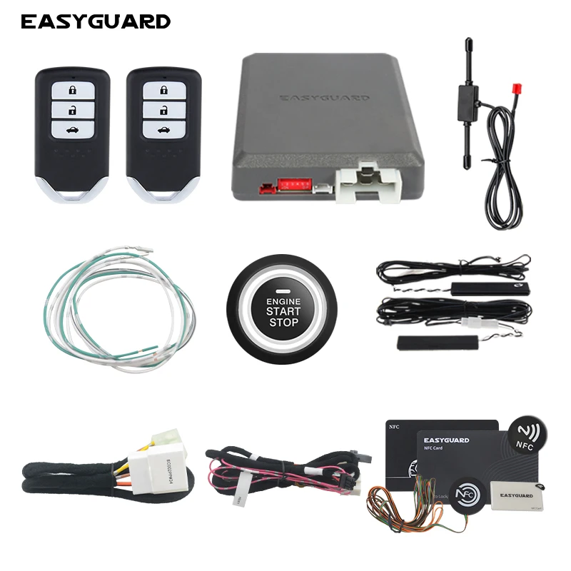 Фото EASYGUARD CANBUS Plug &Play дистанционный стартер с бесконтактным входом NFC Entry Kit для запуска ключа Honda GREIZ/VEZEL/City/Gienia DC12V №1
