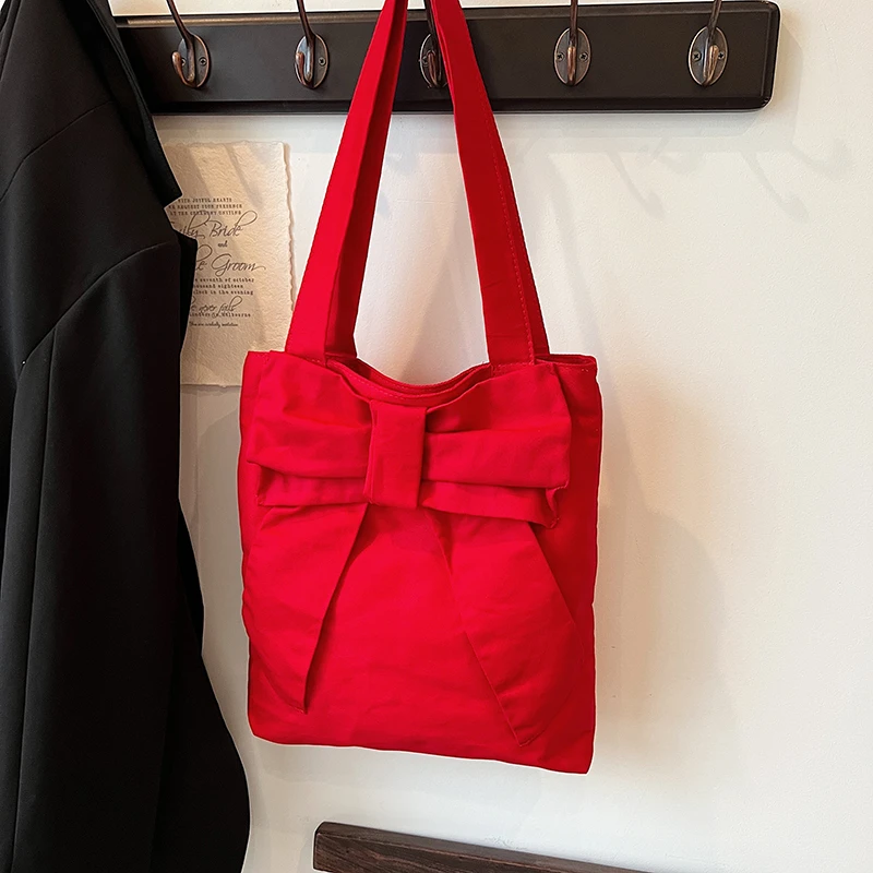Корейская версия холщовая сумка с узлом-бабочкой милая индивидуальная