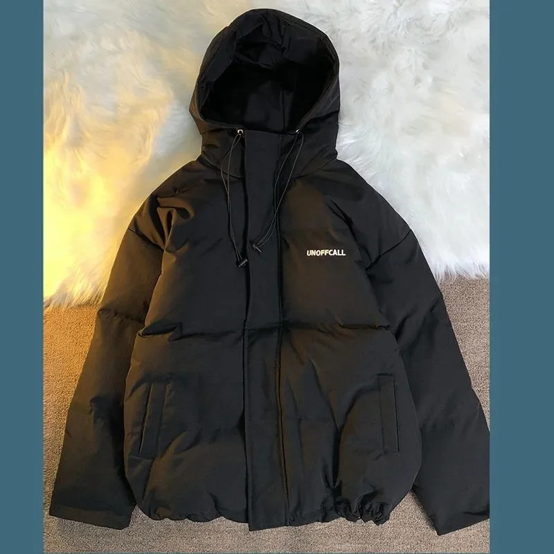 Oversized Pockets Loose Plus Velvet Women's Long-sleeve Streetwear Hoodie Letter Print Zipper Jacket Blouson Y2k Puffer Jacket