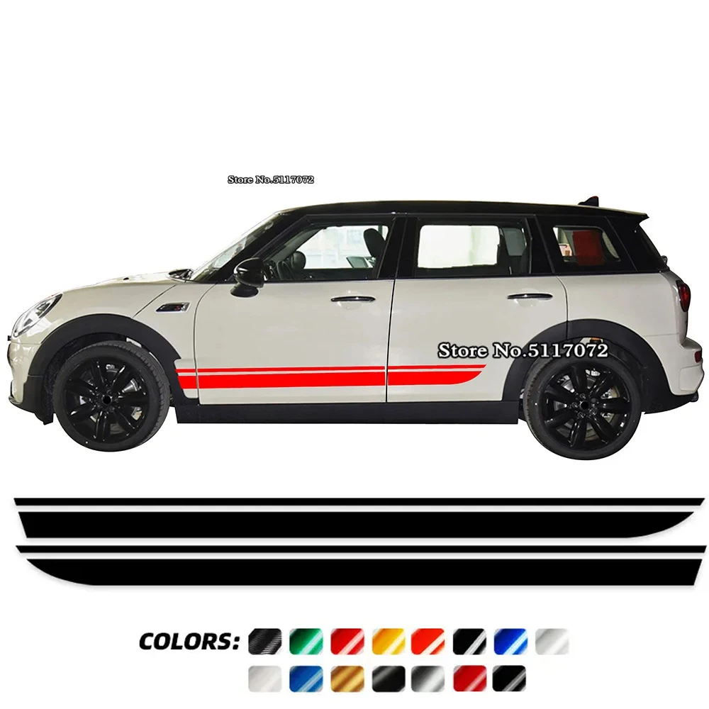 2 шт. наклейки на дверь и боковые полосы графика тела Виниловая наклейка для MINI