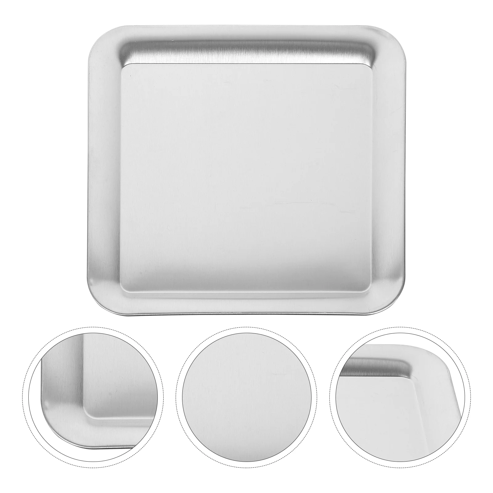 

Tray Plate Serving Dessertsteel Metal Stainless Tea Trays Breakfast Platterottoman Dinner Afternoon Fruit Appetizer Cake Bread