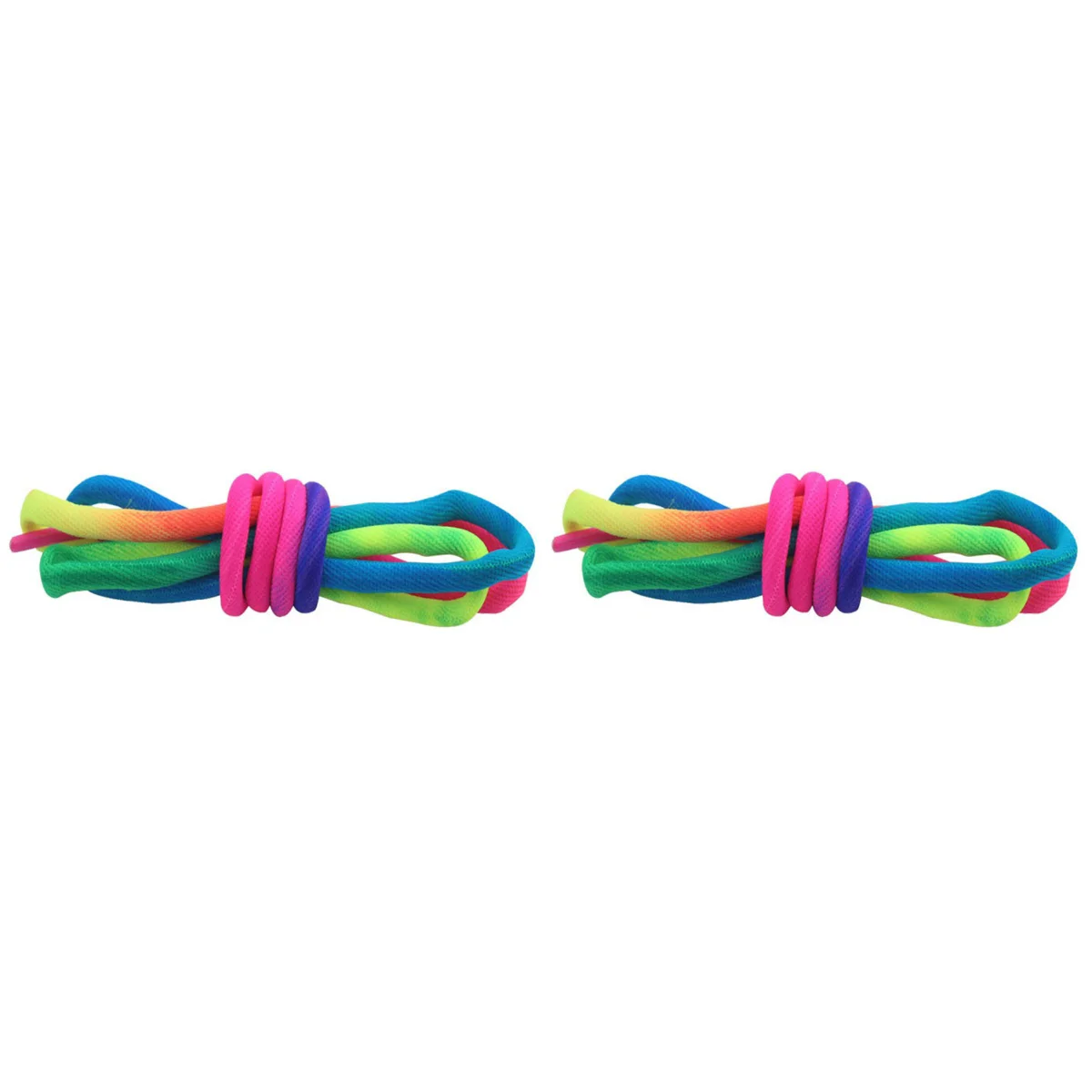 

2 Pairs Rainbow Thick Round Shoelaces Colorful Fashion Sneaker Shoe Laces