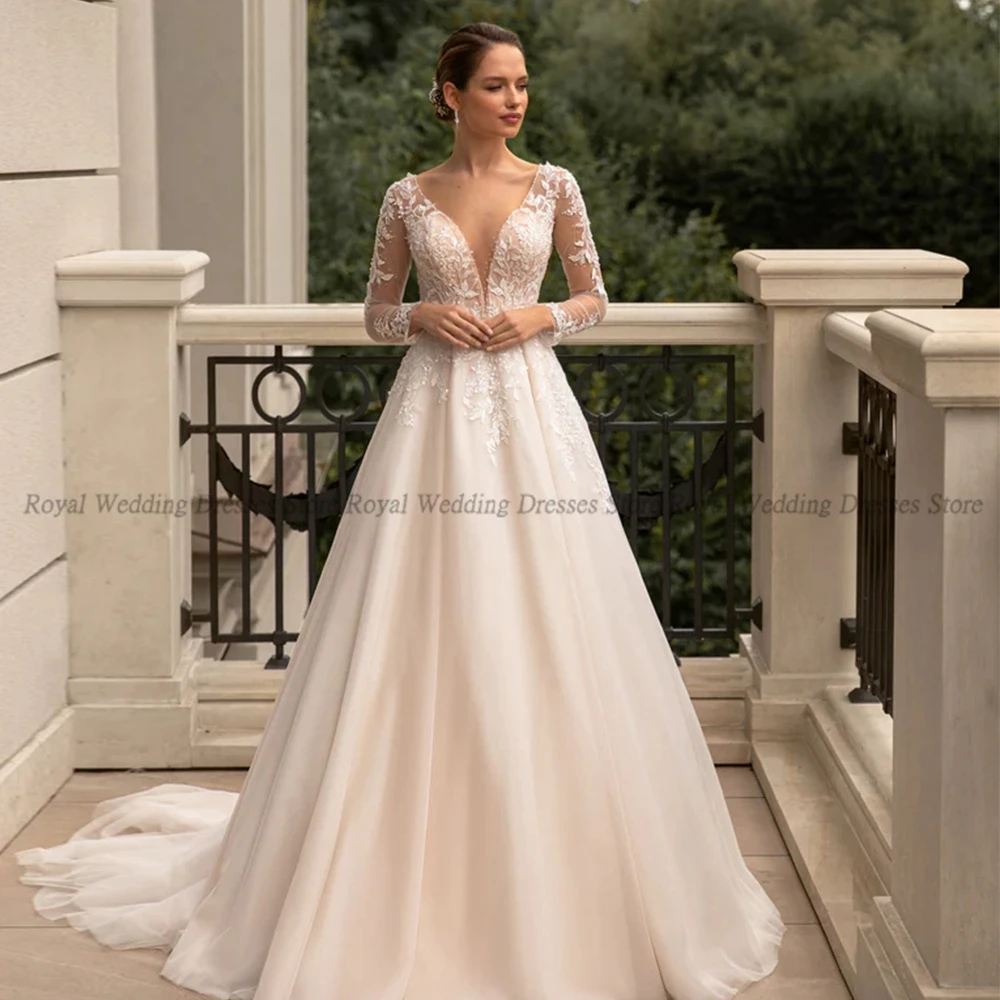 

RANMO модное свадебное платье Русалка с принтом Вышивка Тюль цветок V-образный вырез открытая спина сатин 2022 длинные платья халат De Ma