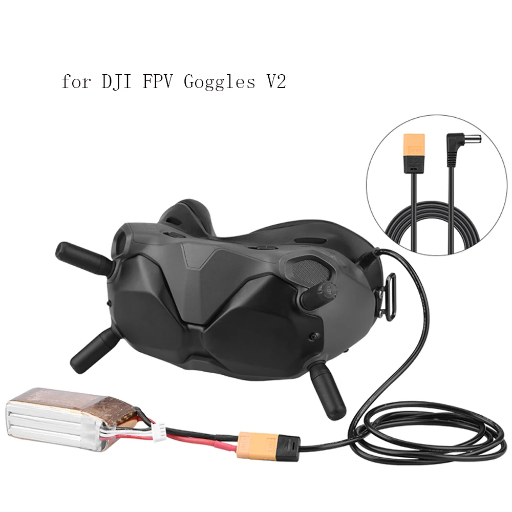 

XT60 Male to 90° Male Power Cable Adapter 1.2M Cable XT60 to DC Plug for FPV Goggles V2 Power Supply Battery Connector Cable