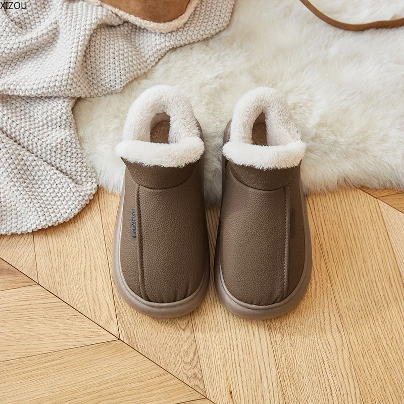 Мужские домашние тапочки для пар наклонная бархатная утепленная удобная мужская