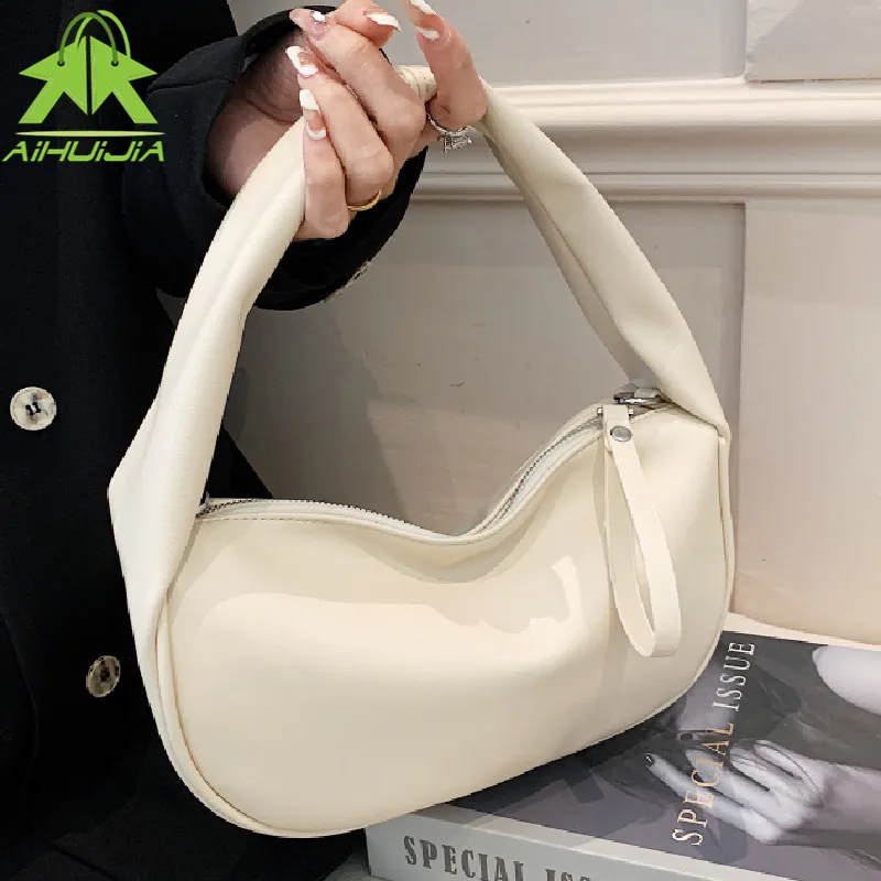 

Повседневные однотонные сумки через плечо из искусственной кожи для женщин, новинка 2022, хит, простые сумки и кошельки, модная женская сумка-...