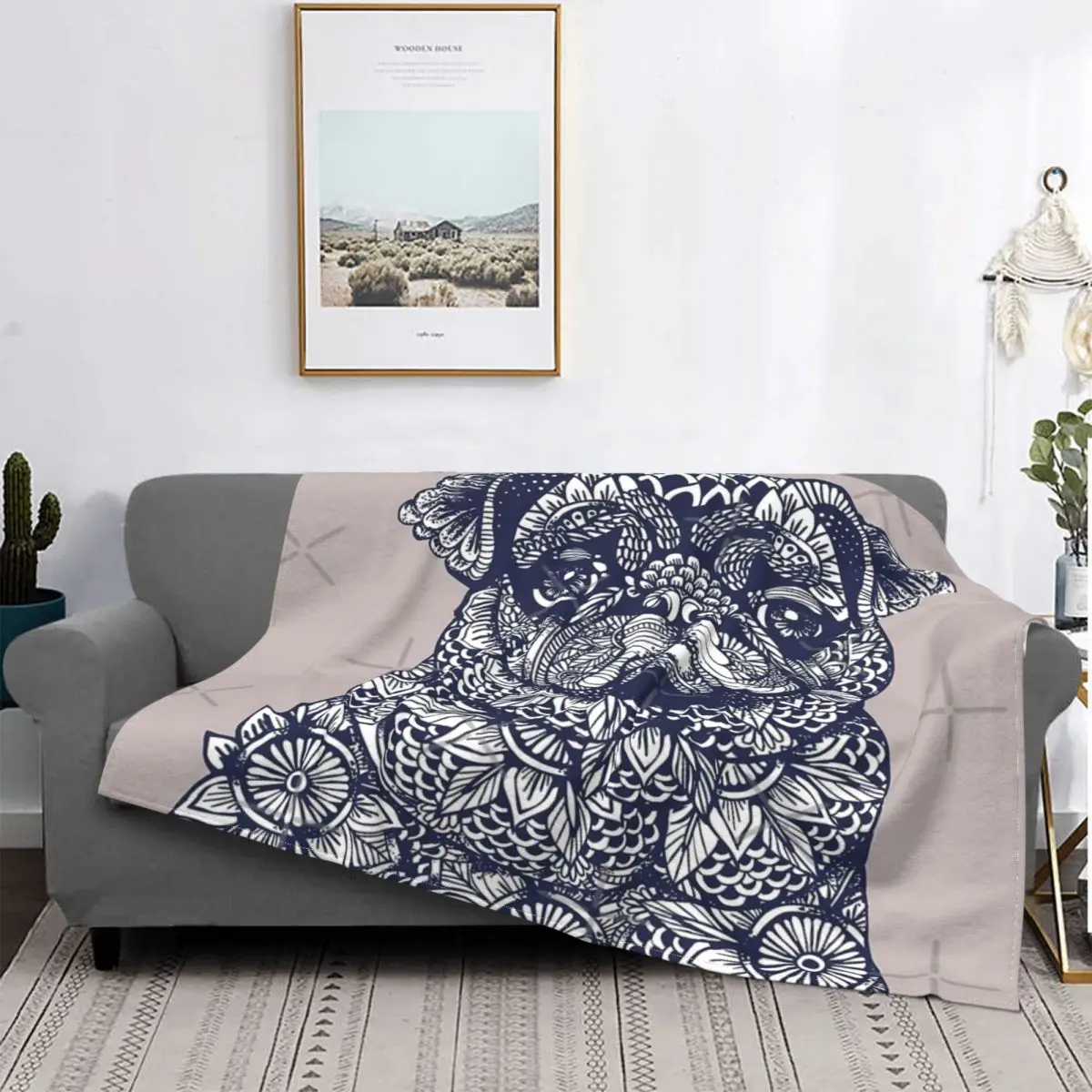 

Manta de Mandala de Pug, colcha para cama, manta a cuadros, Sudadera con capucha para bebé