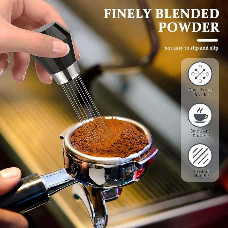 

2 Piece Espresso Coffee Stirrer,WDT Tool Black & Silver Mini Whisk For Espresso Stirring Distribution - Professional Coffee