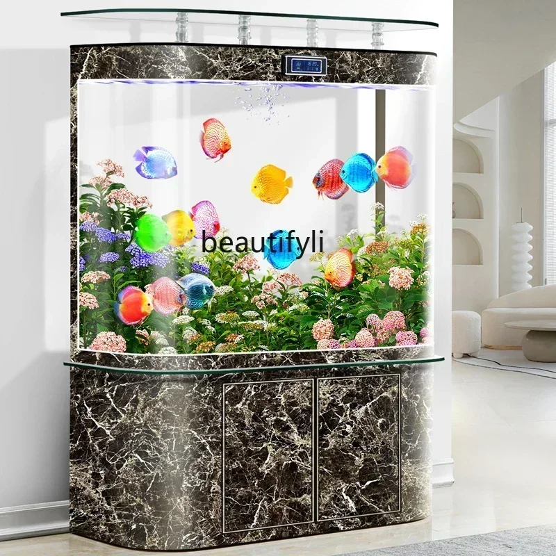 Filtr dolny Zbiornik na ryby Krajobraz Dom Salon Samoczynna cyrkulacja Ekologiczna kula rybna Szklana leniwa zmiana wody Akwarium