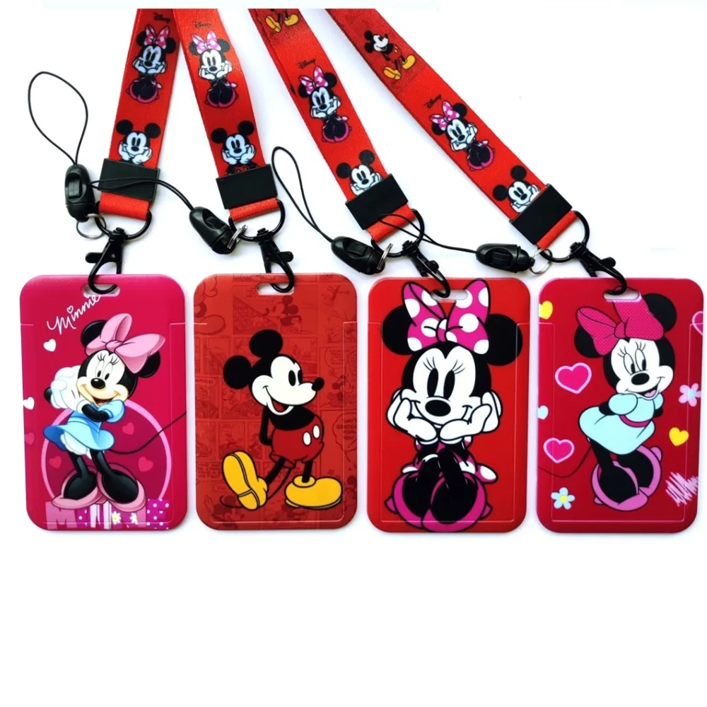 Disney Микки Минни Маус для девочек скользящий шнурок держатели ID карт бейджей