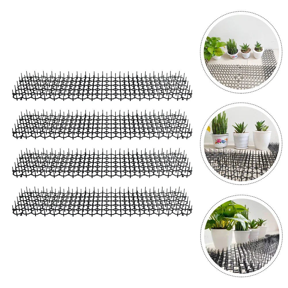 4PCs Mat for Pets Pest Spike Deterrent Mat Cat Spike Mat Cat Deterrent Bird Deterrent Spikes Anti Bird Spikes