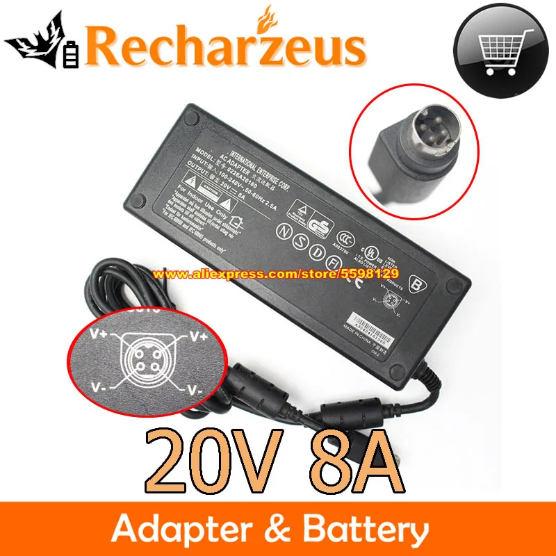Оригинальный адаптер переменного тока 20V 8A 160W 0226C20160 0226A20160 зарядное устройство