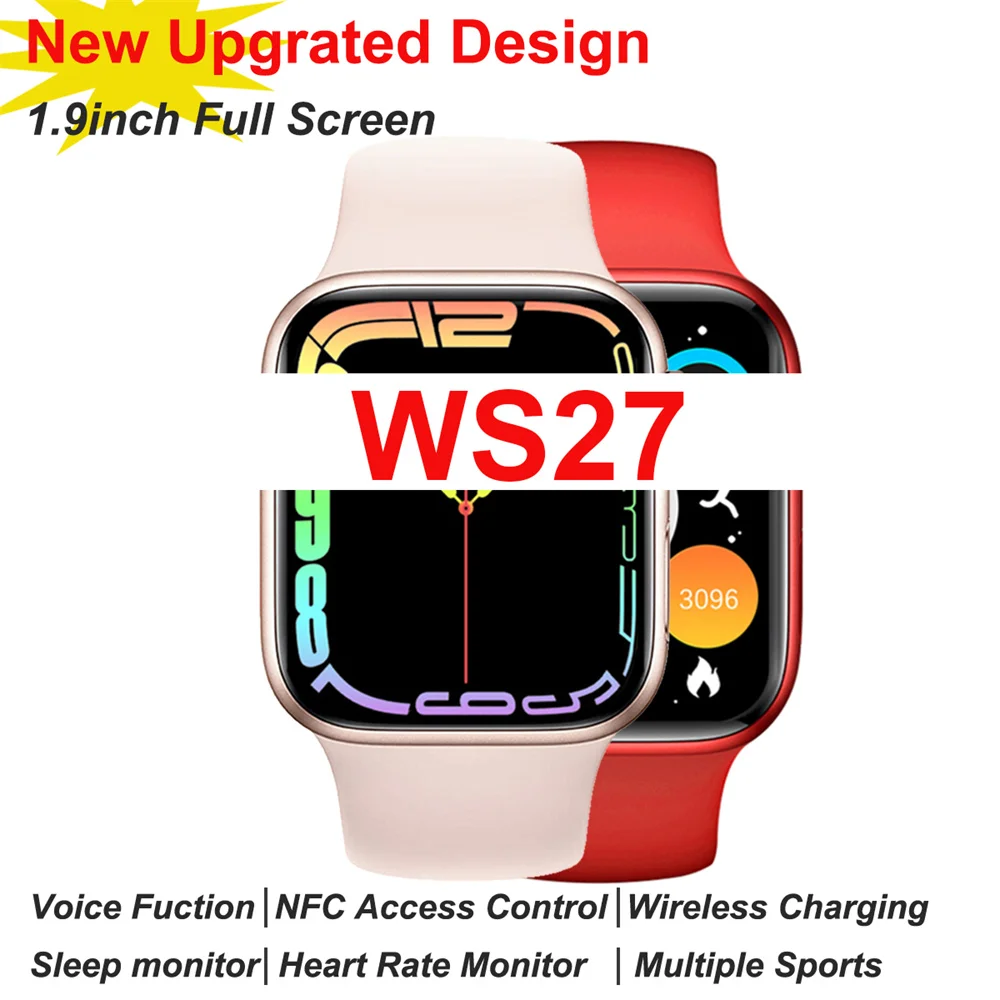 Смарт-часы IWO WS27 1 9 дюйма 45 мм NFC Bluetooth пульсометр |