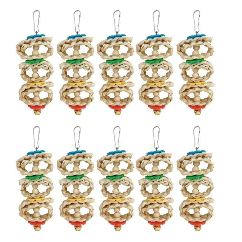 Птица жевательная игрушка тканые бусины из кукурузной шелухи для жевания зубов