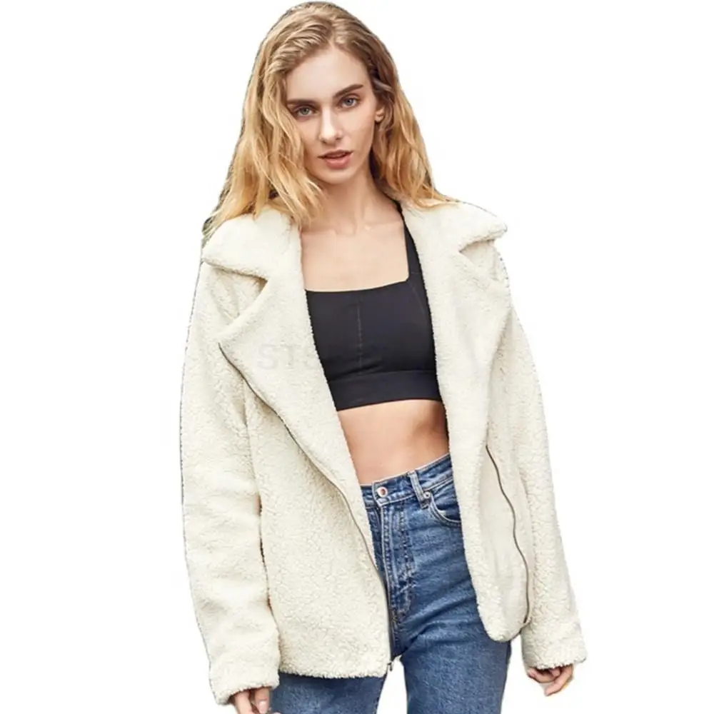 Winter Warm Women Real Fur Coat Soft Simple Fashion Designer Real Fur Lined Coat Casual Teddy Pure Color With Pockets Jacket