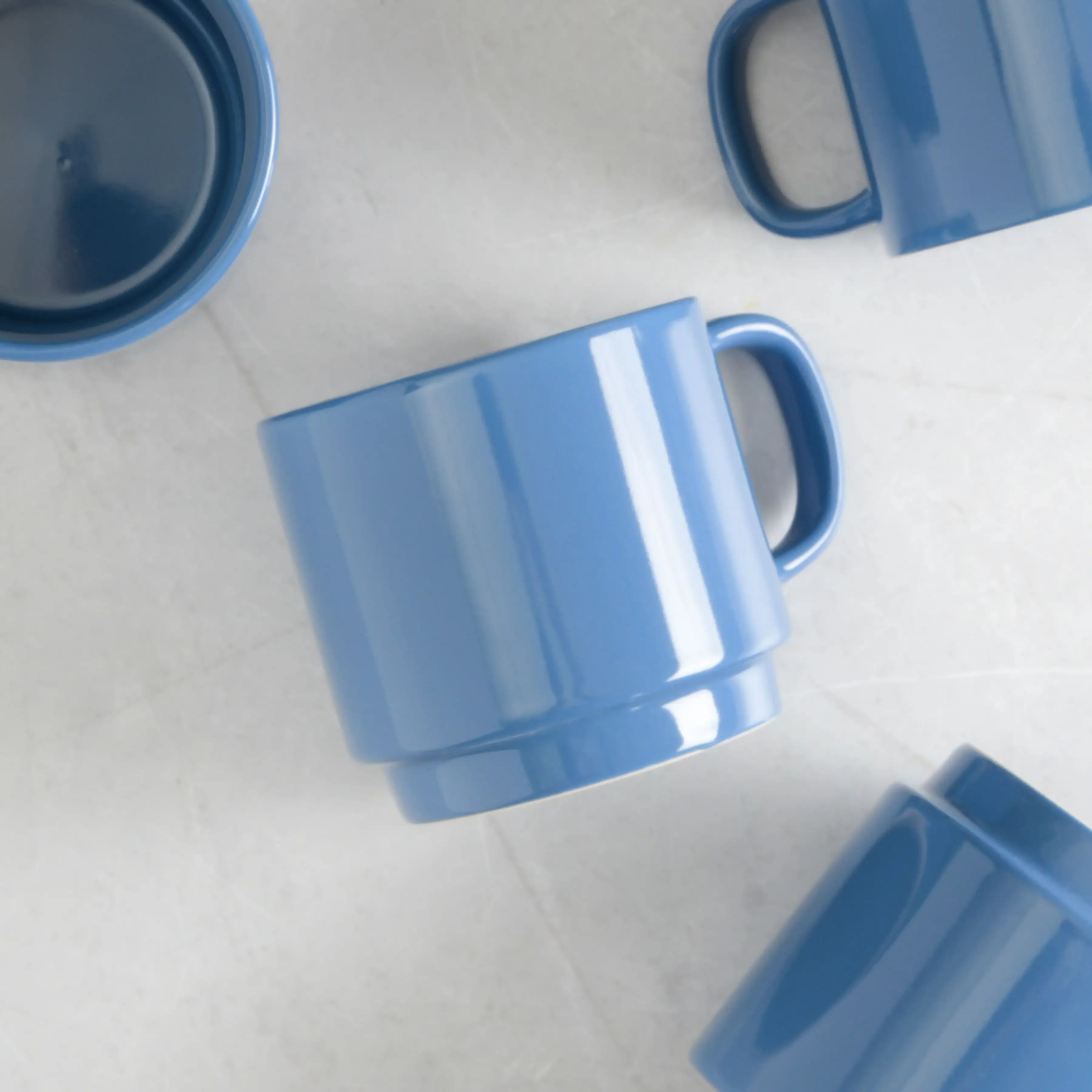 

Cups 14.8-Ounce Stackable Dark Blue Stoneware Mug Set, Set of 4, Mugs Coffee Cups , Mug