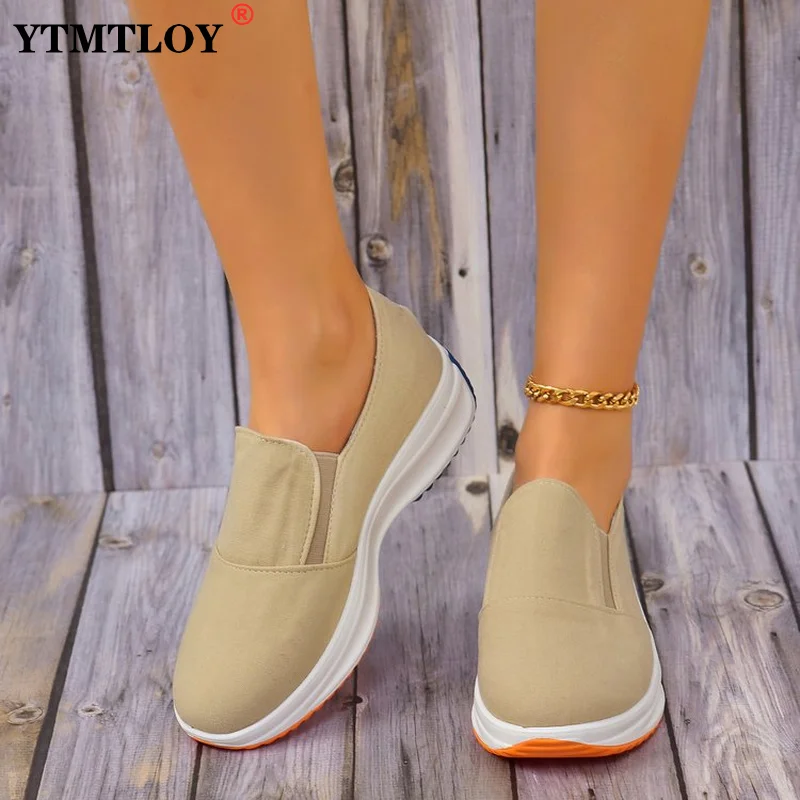 

Туфли женские легкие на платформе, замшевые лоферы, без застежки, повседневная обувь с открытым носком, для походов, лето