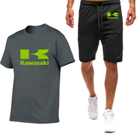kawasaki 2022 mens new fashionable print comfortable short sleeve shorts suits cotton harajuku tops casual sports t shirt tees