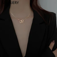 anenjery 316l stainless steel love clavicle necklace classic ladies necklace new festival party jewelry gift accessories