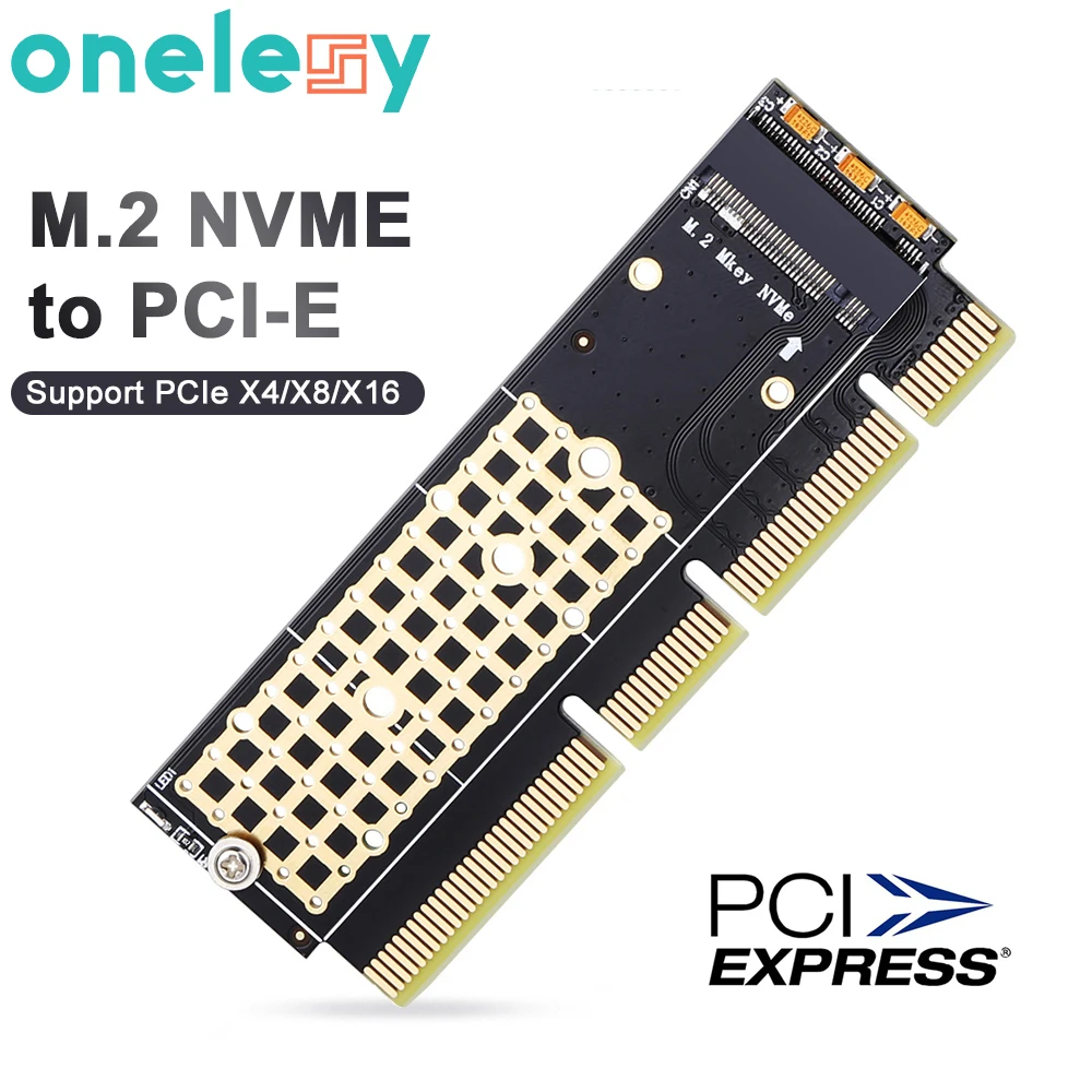 

Onelesy M.2 NVME to PCIe Adapter M.2 to PCIe 3.0 Support PCI-E X16 X8 X4 Slot M Key PCIe M.2 SSD Card Adapter PC Accessories