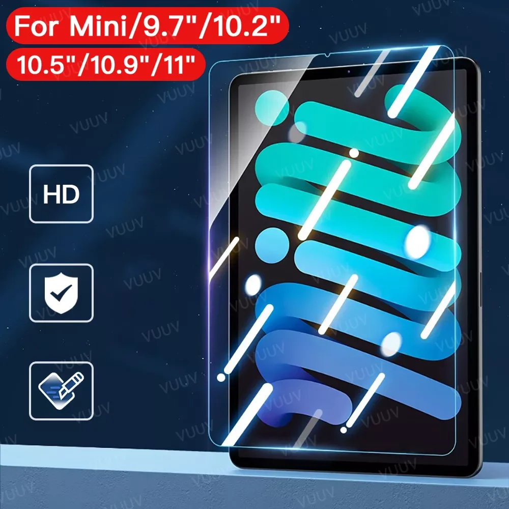 

Screen Protector For iPad Mini 6 2021 Protection Film For iPad 10.2 7th 8th 9th/ 9.7 5th 6th/ Mini 4 5 Air 4 3 2 Tempered Glass