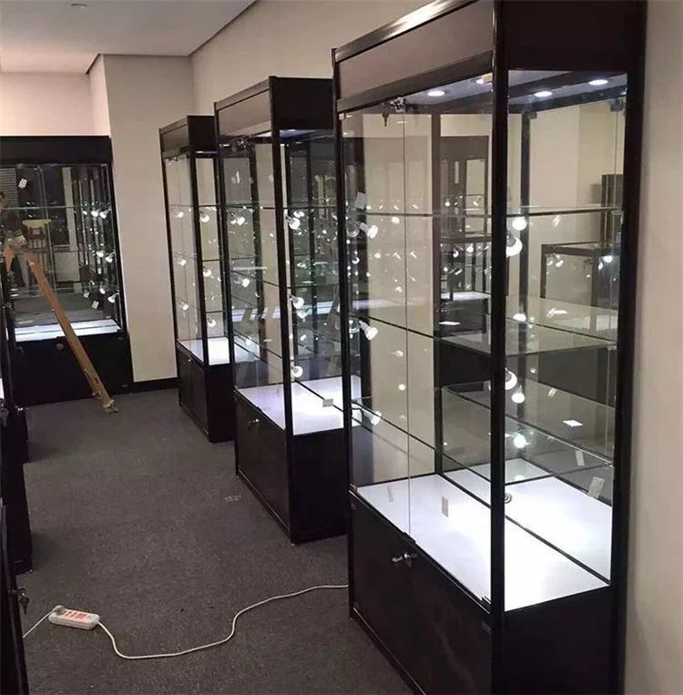 

Standard and customized aluminium with led light glass display showcase