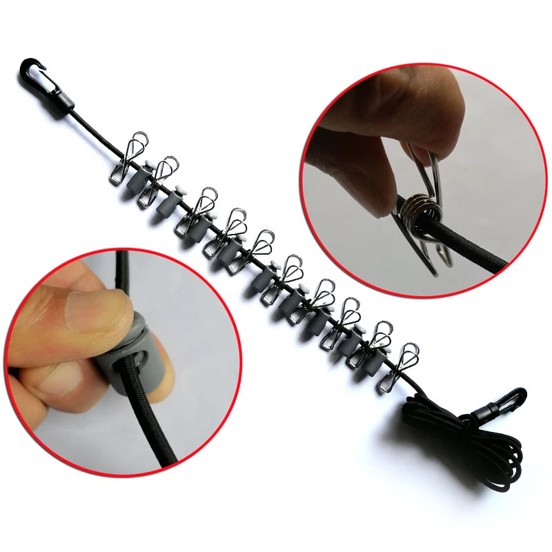

Outdoor Tent Elastic Hanging Rope Camping Elastic Windproof Clothes Hanging Rope for Day and Night Camping