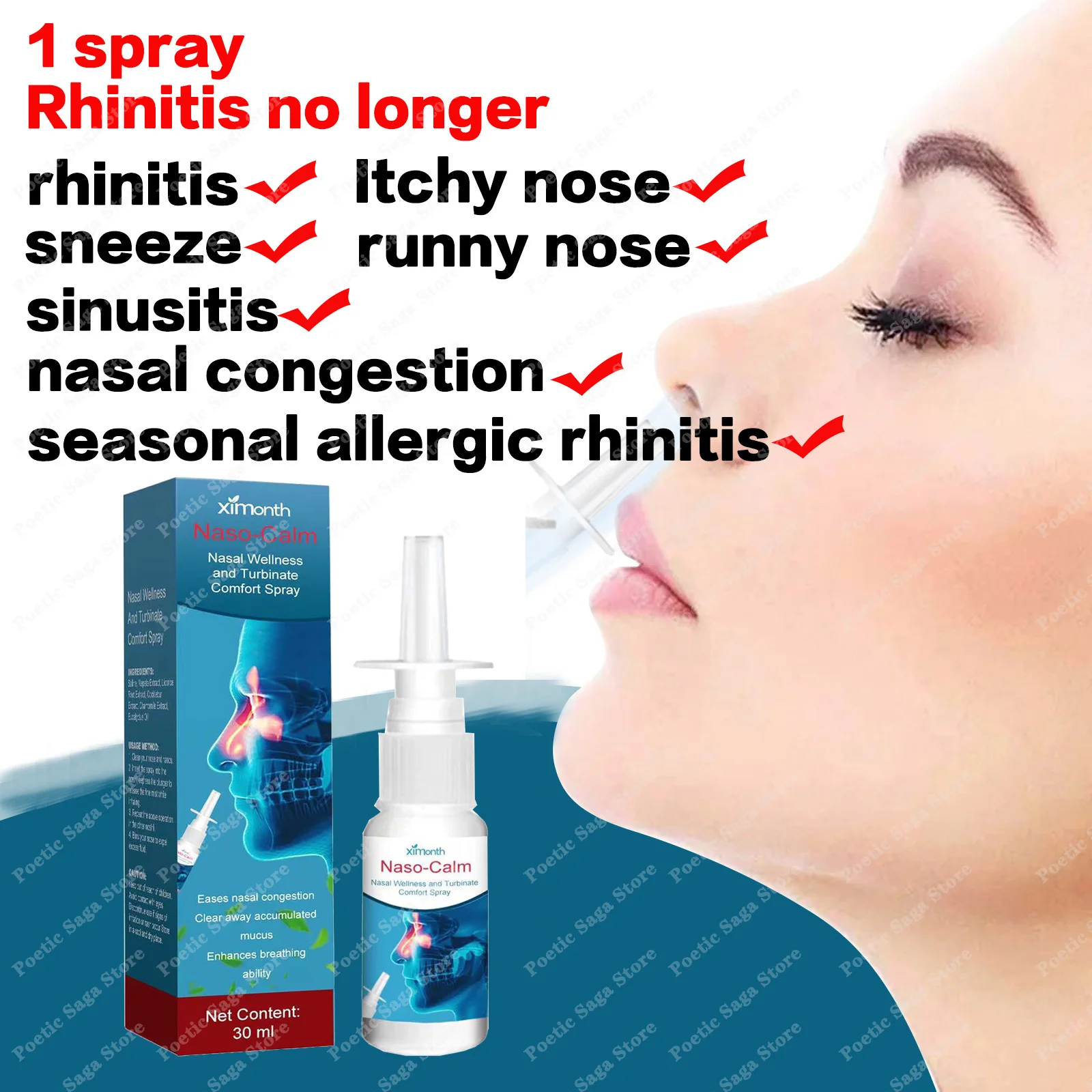 

Rhinitis Spray Sinusitis Allergic Rhinitis Spray Itchy Nose Sneezing Chronic Rhinitis Nasal Congestion