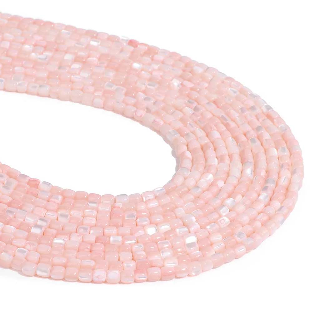

3MM Pink Mother of Pearl Shell Beads Accessories Loose Spacer Beads Charm For Beading Jewelry Making Bracelet Necklace Handmade