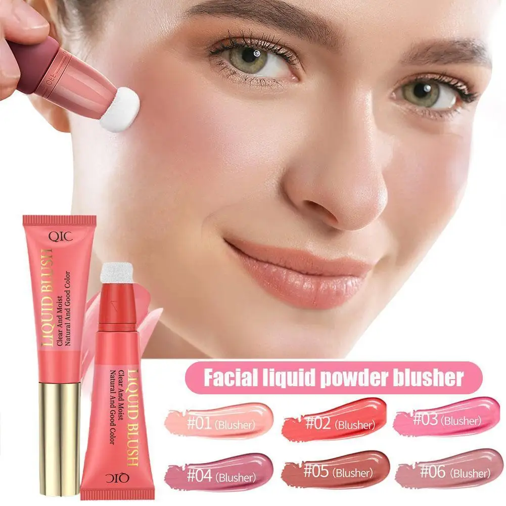 

Liquid Contour With Cushion Applicator Natural Shimmer Finish Moisturizing Creamy Soft Liquid Blush For Cheeks Highlight M7W1