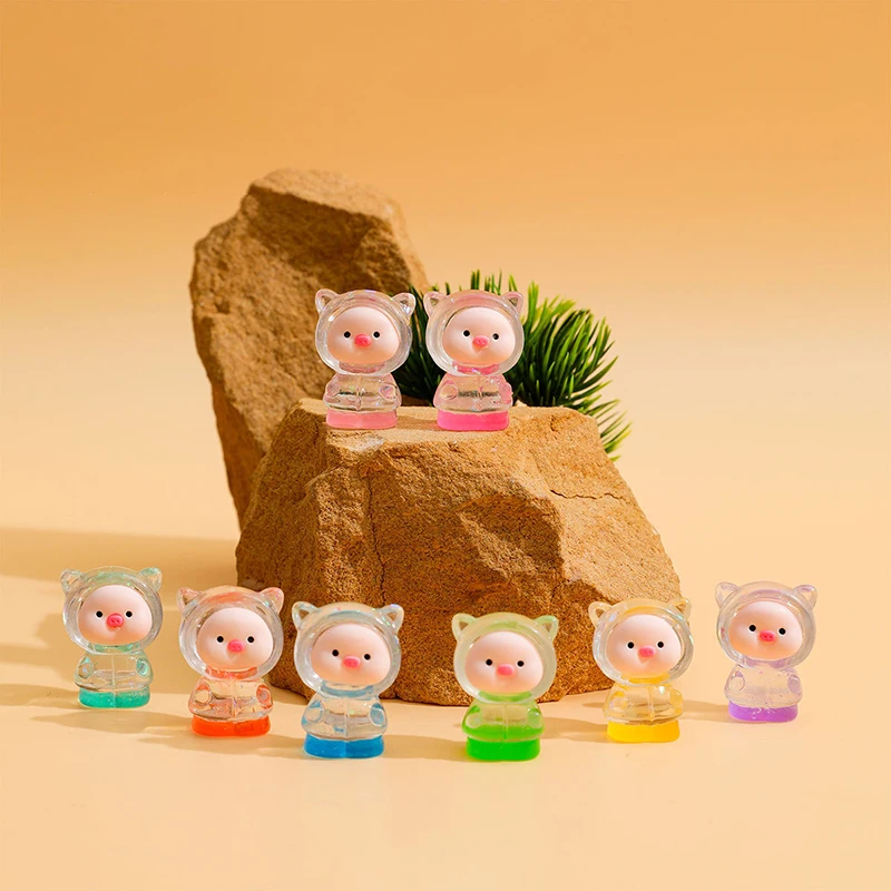 2 шт. мультяшный 3D светящийся прозрачный цветной вставной карманный поросенок