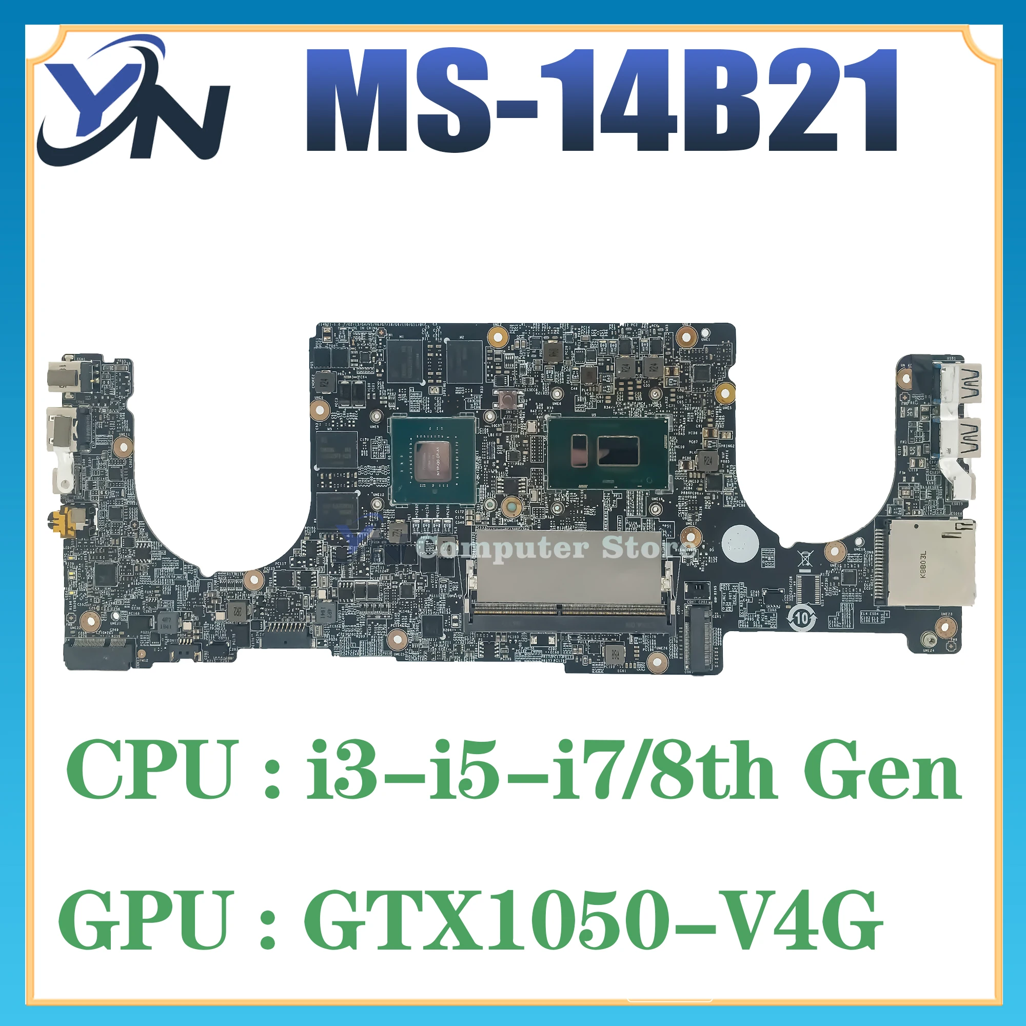 

Mainboard For MSI PS42 MS-14B2 MS-14B21 Laptop Motherboard i3 i5 i7 8th Gen GTX1050/V4G DDR4 100% TEST OK