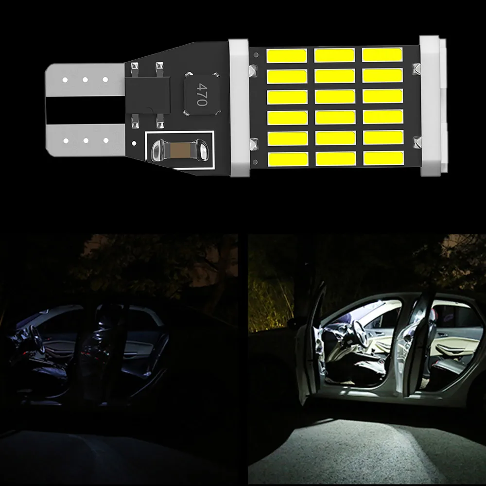 

2pcs New T15 W16W Car Led Lights Canbus No Error 4014 SMD for Car Interior Accessories Lamp Tail Reverse Light 6000K White 12V