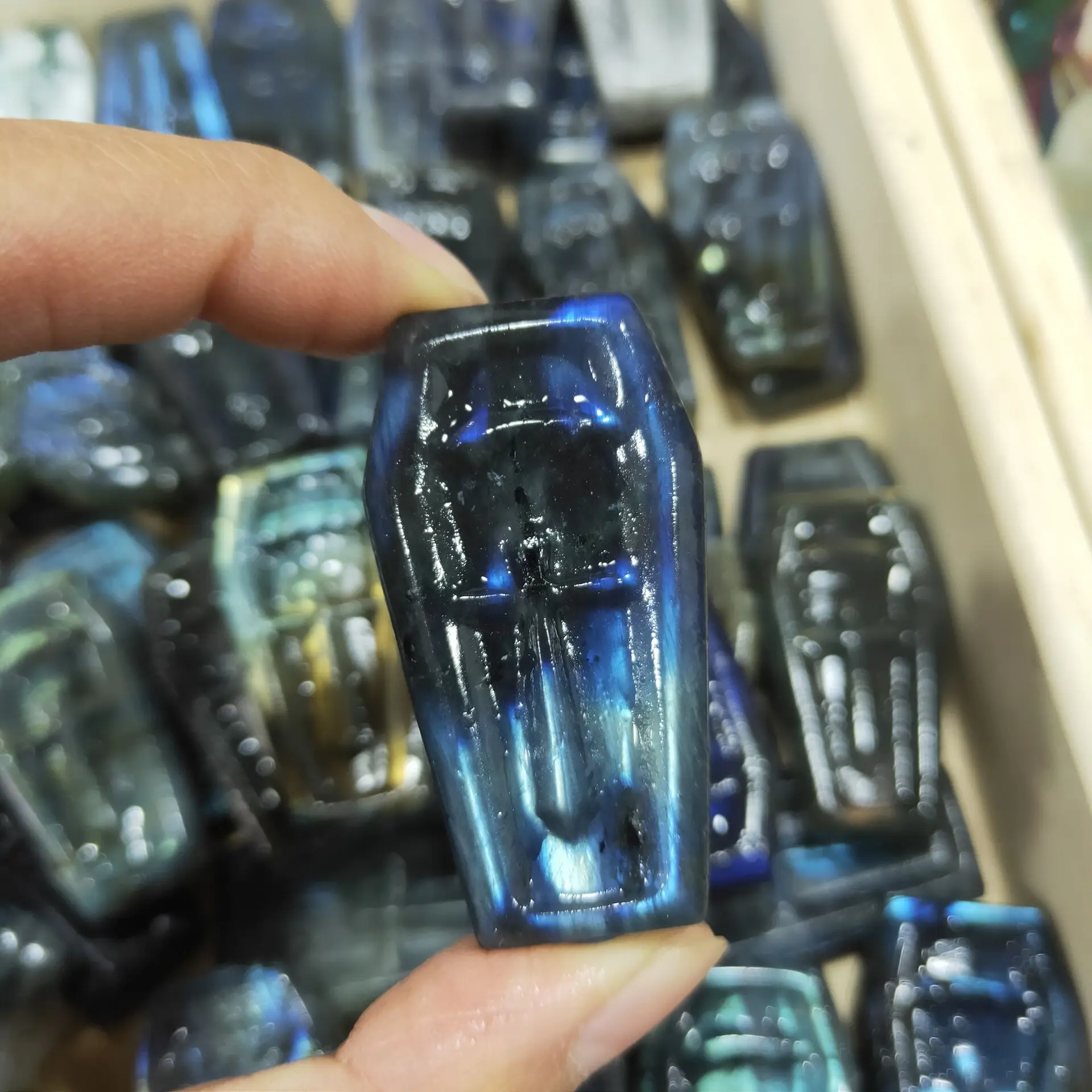 1 шт. статуя гроба из натурального кварца Лабрадорита кристалл лечебные камни для