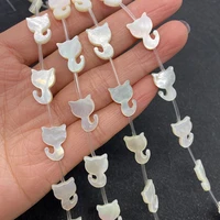 3pcs natural sea shell exquisite cat pearl pendant diy loose fashion handmade necklace earrings jewelry accessories 10x15mm