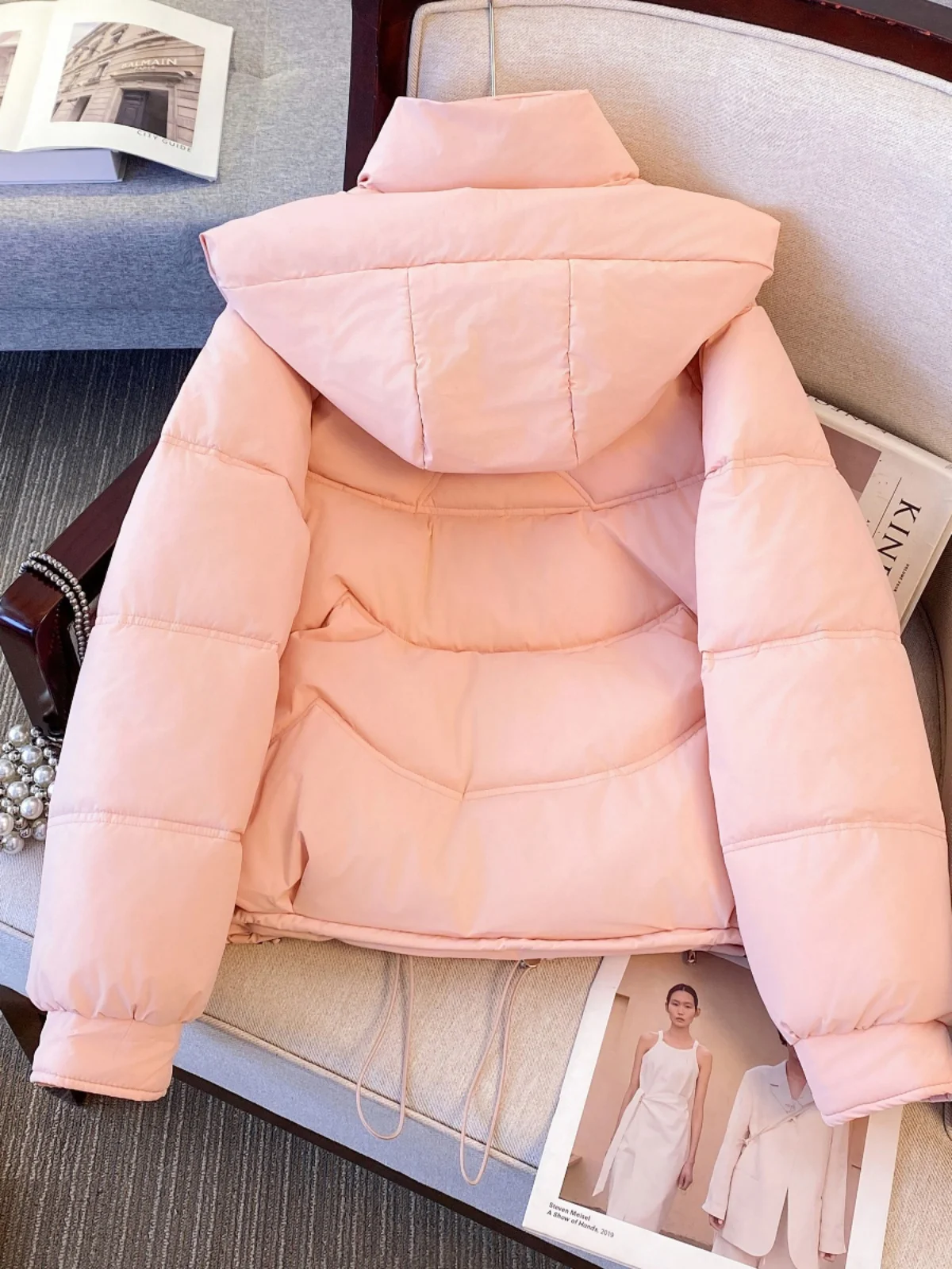 Утолщенный пуховик одежда на хлопковой подкладке женская больших размеров