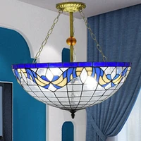 glass lamp simple creative blue mediterranean living room large chandelier dining room net coffee anti chandelier fixture 22 inc