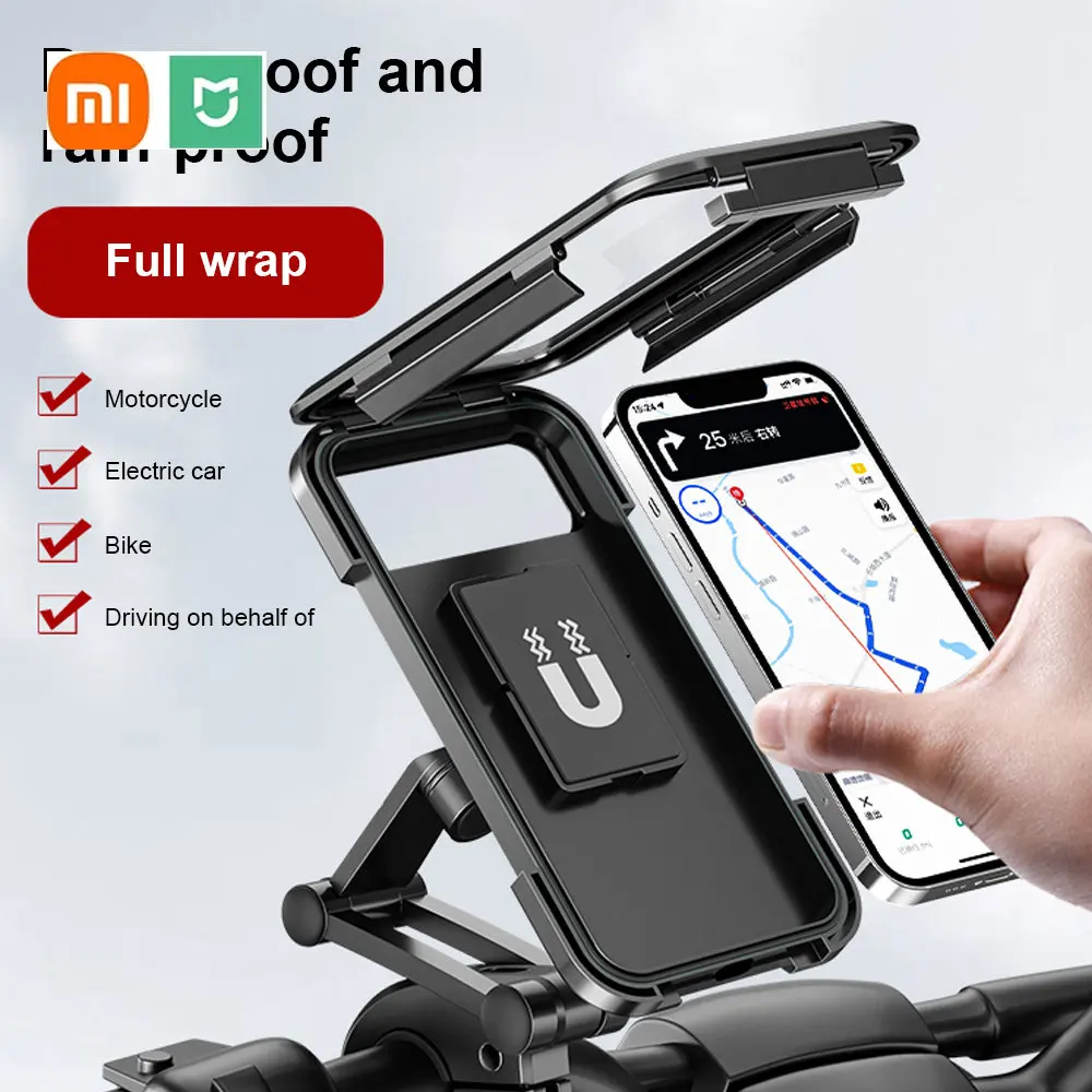

Xiaomi Waterproof Motorcycle Bike Mobile Phone Holder Support Universal Bicycle GPS 360° Swivel Adjustable Cellphone Holder
