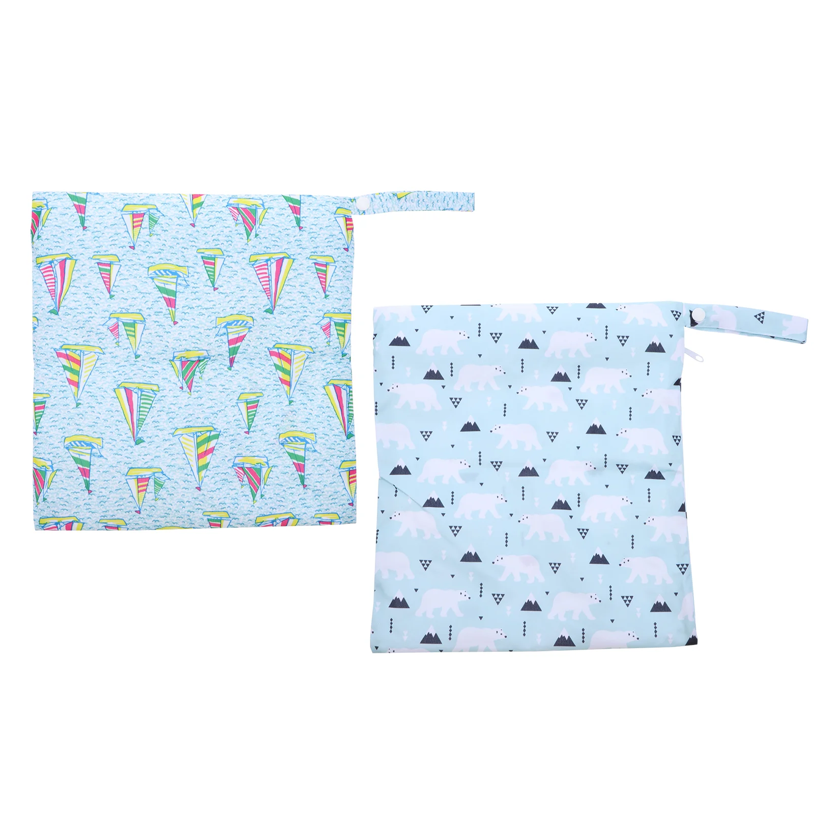 

2pcs Wet Bag Dry Bag Printed Diaper Bag Reusable Wet Bag Cover Nappy Wet Bag