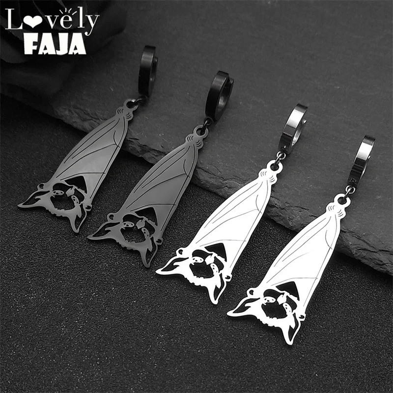 Длинные висячие серьги в готическом темном стиле с подвеской виде совы для