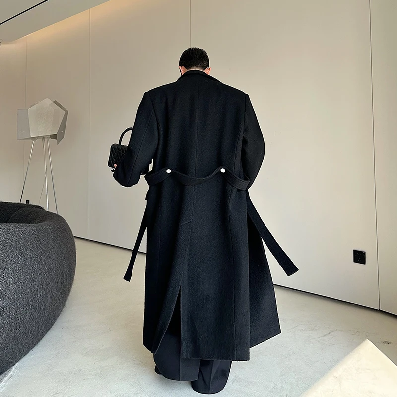 Корейский дизайн мужские шерстяные пальто повседневные утолщенные однобортные