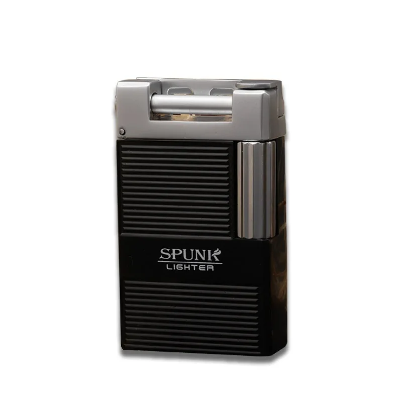 

SPUNK Oblique Open Red Fire Butane Gas Lighter Metal Personality Grinding Wheel Creative Metal Igniter Cigarettes Smoking Tool