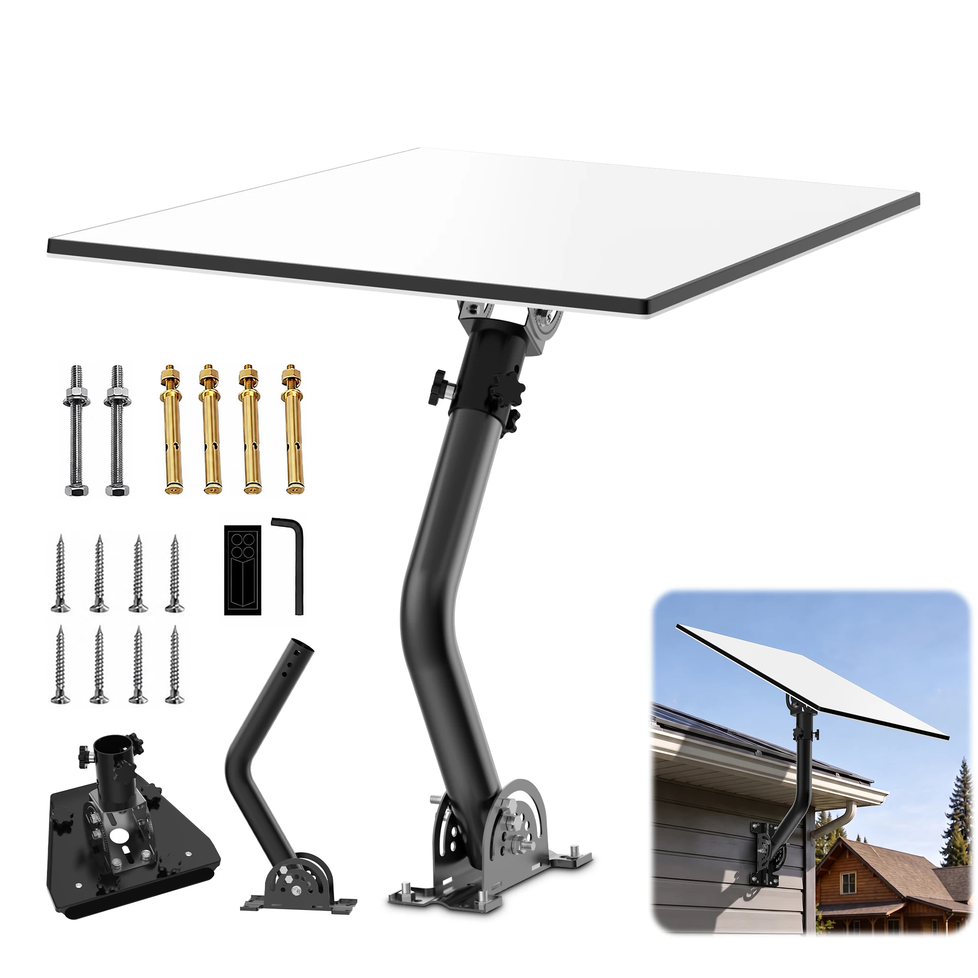 Фото Кронштейн для крепления Starlink Standard 4X, 160 °   Кронштейн для установки на стойку/стену, усиленный, с адаптером для столбов и труб, для антенн Gen 3, Enterprise Dish №3