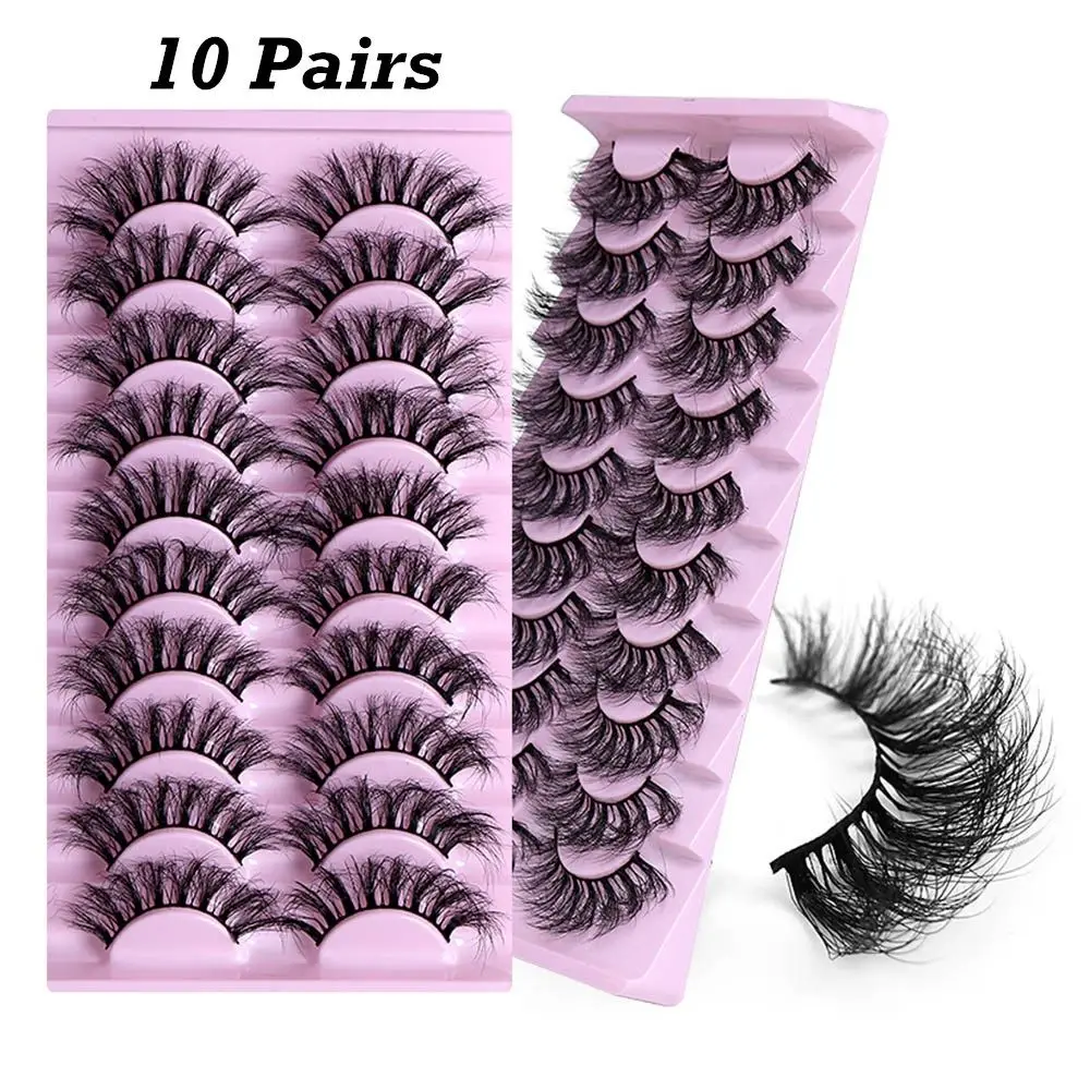 

10 пар Накладные ресницы 8D искусственные норковые ресницы толстые длинные Искусственные ресницы раздвижные Многослойные перекрестные ресн...