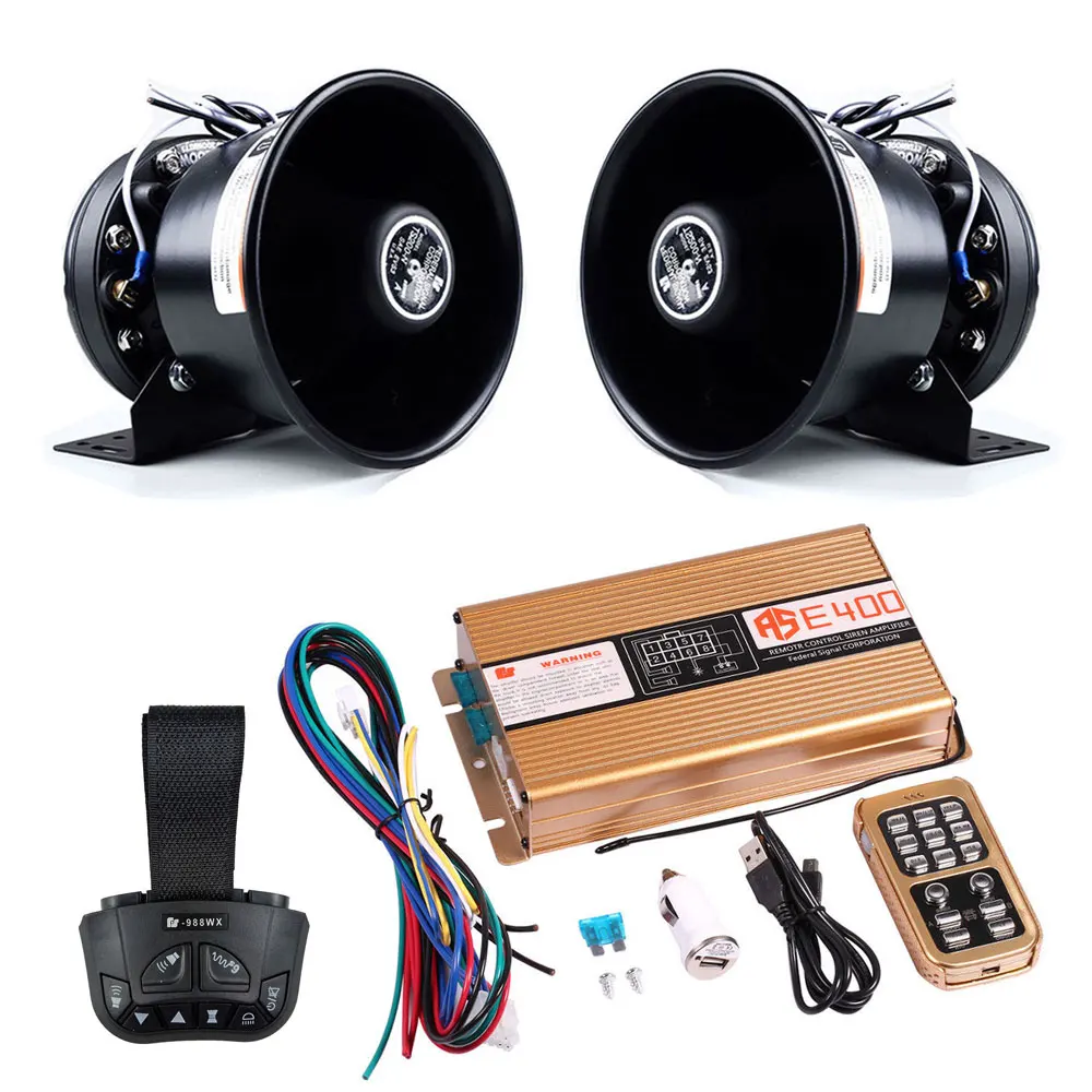 

Автомобильная фотосирена 12 В 400 Вт полицейский гудок Колонка 15 тонов звуковой беспроводной пульт дистанционного управления сигнализация для автомобиля грузовика пожарная колонка