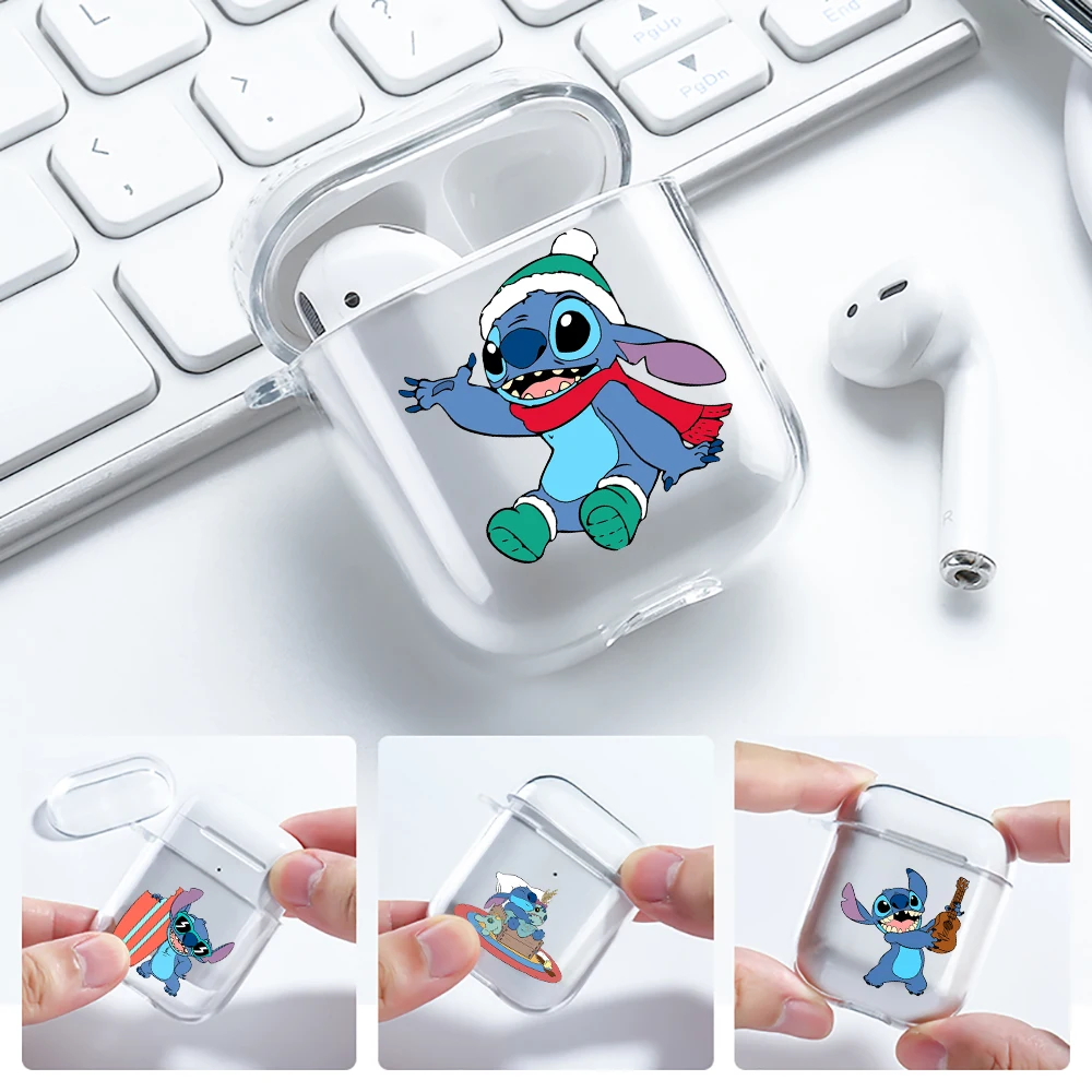 

Stitch Disney Transparent Earphone Case For Apple Airpods 2 1 Cases Shockproof Soft Silicone Air Pods 1 2 Headphone Box Cover