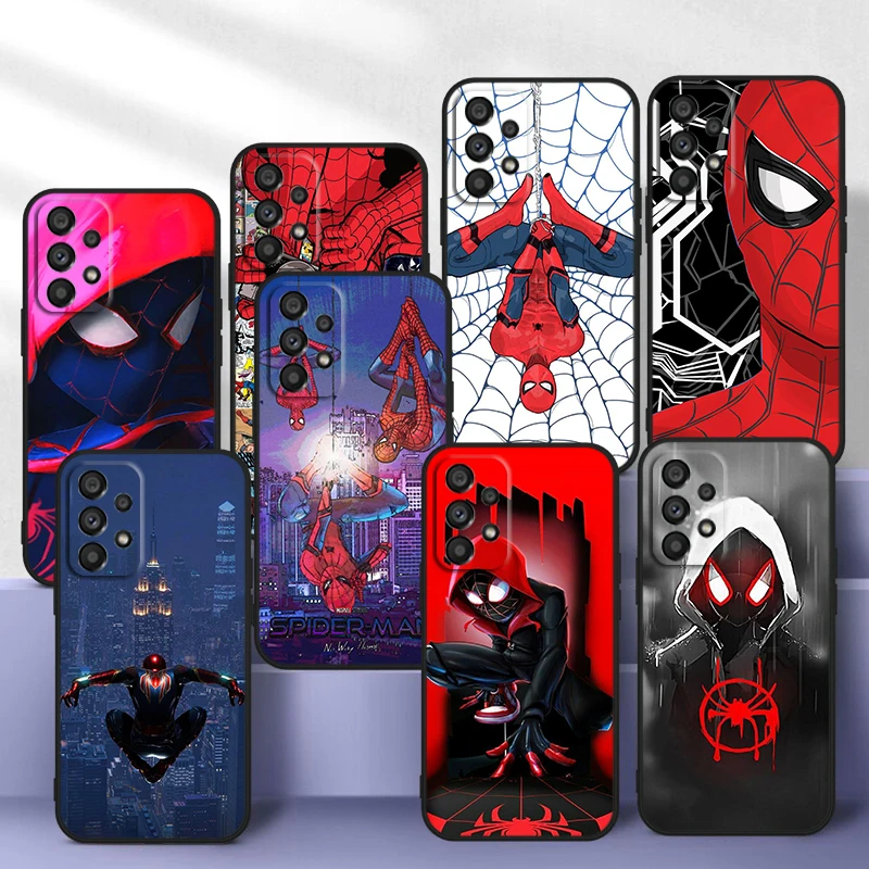 

Spiderman Marvel Funny For Samsung Galaxy A73 A52S A72 A71 A52 A51 A22 A12 A32 A21S 4G 5G Silicone Soft Black Phone Case