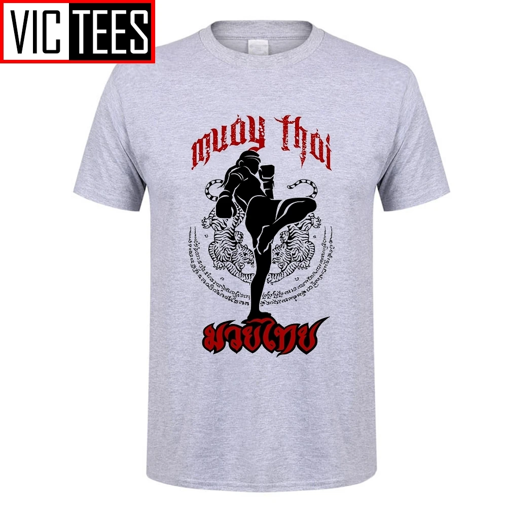Мужские футболки Muay Thai Kick Тайланд боевое искусство логотип значок мужская